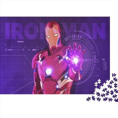 Iron Man 1000 Teile Impossible Puzzle, Farbenfrohes Tony Stark Marvel Animation Puzzle Für Erwachsene,DIY Kit Unique Gift Home Decor Puzzle 1000pcs (75x50cm) von NIXNUT