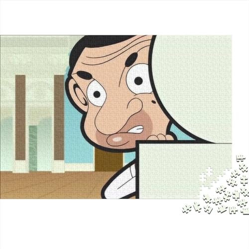 Mr. Bean 500 Teile Impossible Puzzle, Farbenfrohes Anime Animated Cartoon Movie Puzzle Für Erwachsene,DIY Kit Unique Gift Home Decor Puzzle 500pcs (52x38cm) von NIXNUT