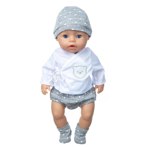 NIXNUT Puppenkleidung Pyjama Bademantel Shorts mit Hut Socken für American Girl Doll 45,7 cm mit Bärenmuster von NIXNUT