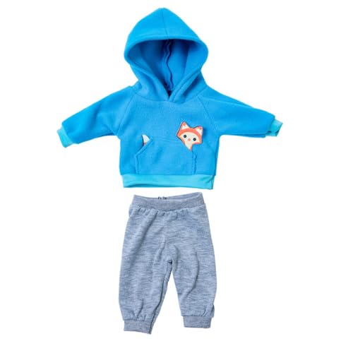 NIXNUT Puppenkleidung, Wintersport-Outfit, Plüsch-Kapuzenpullover, Sweatshirt, Oberteil, Freizeithose, Sporthose für 18-Zoll-American Girl-Puppe mit Fuchsmuster von NIXNUT