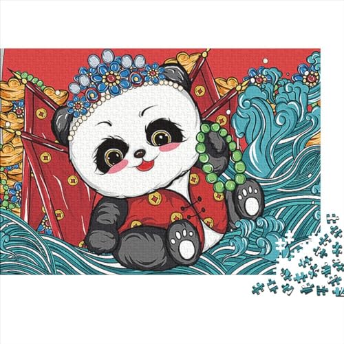 Panda Puzzle, Cute Hand Drawn Comics Puzzle 300 Teile, 300 Teile Puzzle Geschenk Für Erwachsene, Lernspiele, Home Decoration Puzzle 300pcs (40x28cm) von NIXNUT