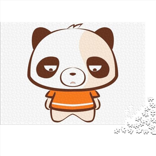 Panda Puzzle, Cute Hand Drawn Comics Puzzle 300 Teile, 300 Teile Puzzle Geschenk Für Erwachsene, Lernspiele, Home Decoration Puzzle 300pcs (40x28cm) von NIXNUT