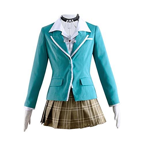 NIXU Anime Rosario to Vampir Akashiya Moka Cosplay Kostüm Uniform maßgeschneidert (Größe M, Cyan) von NIXU