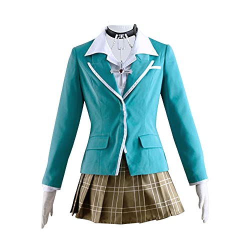 NIXU Anime Rosario to Vampir Akashiya Moka Cosplay Kostüm Uniform maßgeschneidert (Größe S, Cyan) von NIXU