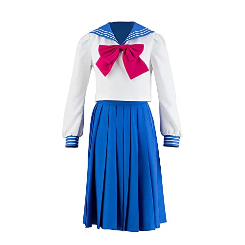 NIXU Anime Sailor Moon Sailor Moon Cosplay Kostüm Uniform maßgeschneidert (Größe M, blau) von NIXU
