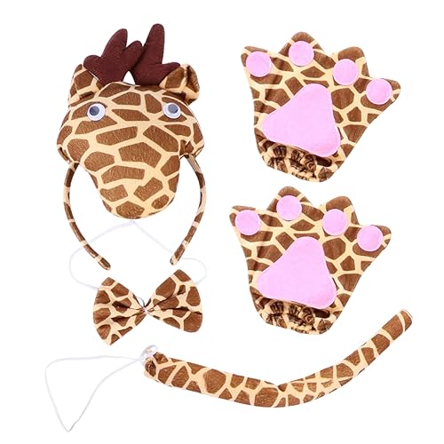 NIYANGLE 1 Set Kinder Cosplay Kostüm Set Cartoon Giraffe Party Kostüm Kit Komfortable Giraffe Outfit Für Bühne Karneval von NIYANGLE