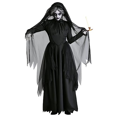 NIYANGLE 1 Satz Halloween-Kleid halloween costume halloween kleidung halloween clothes Halloween witch costume Halloweenkostüm Frauenkleidung Hexenkostüm Maskerade Kleidung Polyester Black NIYANGLE 1 Satz Halloween-Kleid halloween costume halloween kleidung halloween clothes Halloween witch costume Halloweenkostüm Frauenkleidung Hexenkostüm Maskerade Kleidung Polyester Black von NIYANGLE