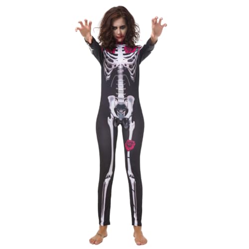 NIYANGLE 1 Satz Halloween-Rosen-Skelett-Overall Erwachsene Rollenspiel halloween costume halloween kleidung halloween kostün Siamesische Hose mit Skelettrahmen Siamhose für Damen NIYANGLE 1 Satz Halloween-Rosen-Skelett-Overall Erwachsene Rollenspiel halloween costume halloween kleidung halloween kostün Siamesische Hose mit Skelettrahmen Siamhose für Damen von NIYANGLE