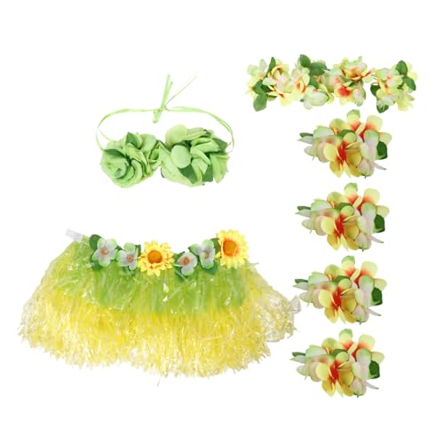 NIYANGLE 1 Satz Hawaiian Luau Kostüm Set für Teiliges Ensemble mit Grasrock und Blumenkranz für Tropische Partys Foto Requisiten und Luau Feiern NIYANGLE 1 Satz Hawaiian Luau Kostüm Set für Teiliges Ensemble mit Grasrock und Blumenkranz für Tropische Partys Foto Requisiten und Luau Feiern von NIYANGLE
