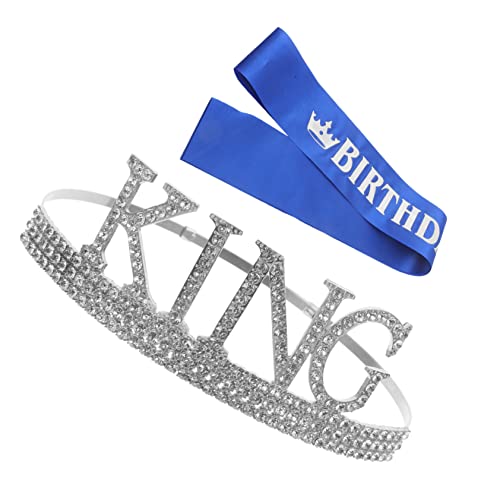 NIYANGLE 1 Satz Krone zeremonieller Gürtel für Party Kostüm Kronen Promkronen Geburtstagskönigkrone Geburtstagsfeier Krone Prom -Zubehör Prom King Sash Prom Schärpe King Dekorationen Strass NIYANGLE 1 Satz Krone zeremonieller Gürtel für Party Kostüm Kronen Promkronen Geburtstagskönigkrone Geburtstagsfeier Krone Prom -Zubehör Prom King Sash Prom Schärpe King Dekorationen Strass von NIYANGLE