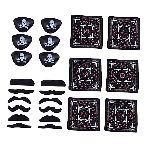 NIYANGLE 1 Satz Piratenanzug Piratenhut Piraten-Augenklappe Skelett Kostüm Kostümzubehör Piratenparty halloween costume halloween kleidung Rollenspielkostüme Cosplay-Anzüge Seidig Black von NIYANGLE