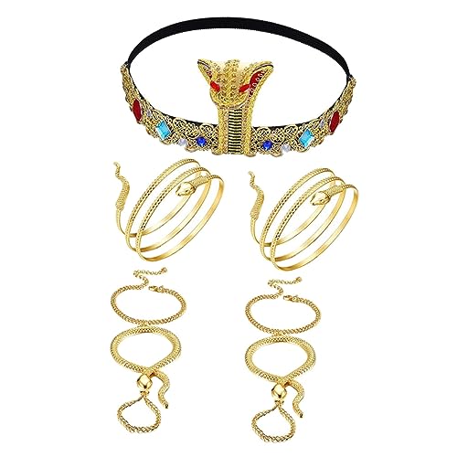 NIYANGLE 1 Satz Schlangenförmiger Stirnbandarmband Set Kopfschmuck Schlangenmedusa Schlangenarmband Kostüm Dekoratives Stirnband Partyschlangen-Haarreifen Metall NIYANGLE 1 Satz Schlangenförmiger Stirnbandarmband Set Kopfschmuck Schlangenmedusa Schlangenarmband Kostüm Dekoratives Stirnband Partyschlangen-Haarreifen Metall von NIYANGLE