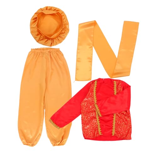 NIYANGLE 1 Set Arabischer Prinzenkostüm Für Kinder – Halloween, Cosplay, Party, Königliches Outfit, Zubehör Für Jungen Zum Anziehen Und Für Geburtstagsfeiern – S von NIYANGLE