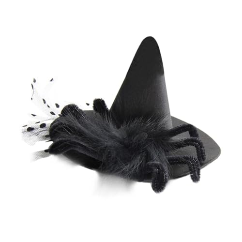 NIYANGLE 1 Stück Gothic Haarspange mit Spinnen Design Schwarz Hexenhut Stil für Halloween Partys und Kostüm Accessoires für Erwachsene Bringt Festliche und Spaß von NIYANGLE