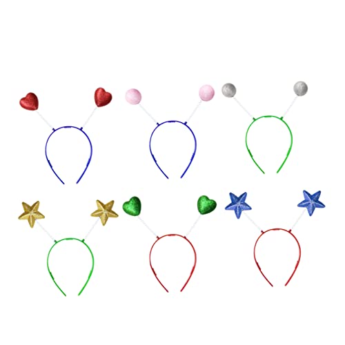 NIYANGLE 12 Stück Teiliges Herz und Stern Haarreifen mit Federspangen Bunte Glitzernde Stirnbänder für Vielseitige Party Kopfbedeckung für Weihnachten Geburtstag Karneval Zufällige Farbe von NIYANGLE