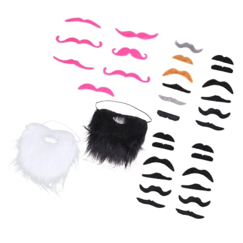 NIYANGLE 1Satz Halloween Fake Schnurrbärte Selbstklebende Realistische Gesichtshaare für Kostümpartys Cosplay Halloween Verkleidungen Schwarze Große Weiße von NIYANGLE