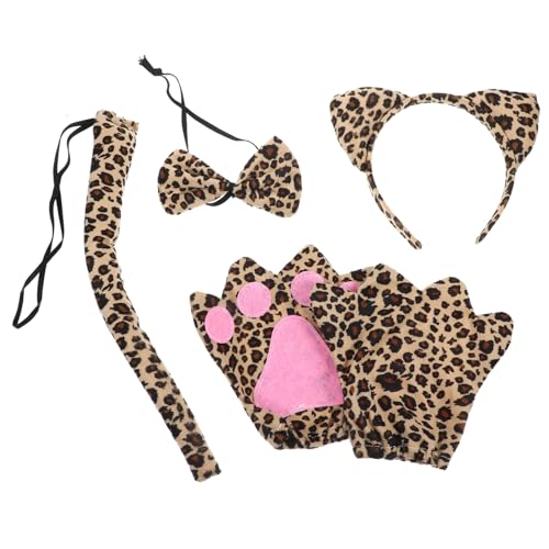 NIYANGLE 1Satz Leoparden Ohr Stirnband für Halloween Handschuhe Fliege und Tier Cosplay Zubehör für Erwachsene für Partys und Kreative Fotos NIYANGLE 1Satz Leoparden Ohr Stirnband für Halloween Handschuhe Fliege und Tier Cosplay Zubehör für Erwachsene für Partys und Kreative Fotos von NIYANGLE