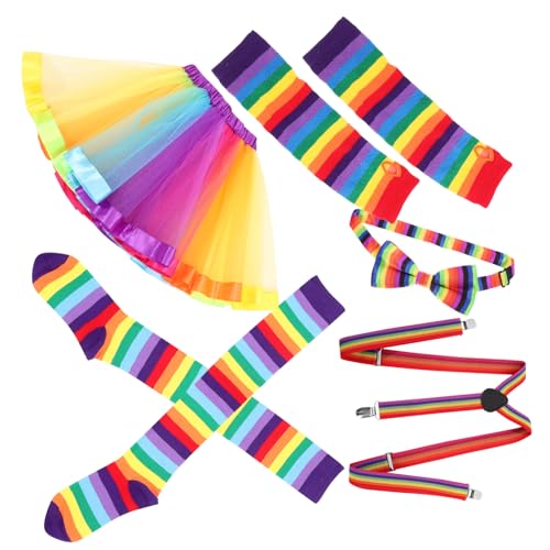 NIYANGLE 1Satz Neonfarbenes Party Kostüm mit Tutu Rock Regenbogen für Jahre Themenpartys Geburtstagsfeiern Nachtclubs Stylischem Bowtie NIYANGLE 1Satz Neonfarbenes Party Kostüm mit Tutu Rock Regenbogen für Jahre Themenpartys Geburtstagsfeiern Nachtclubs Stylischem Bowtie von NIYANGLE