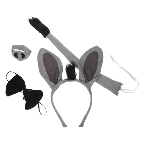 NIYANGLE Donkey Kostümset Für Erwachsene Ohren Haarschmuck Fliege Und Nase Für Karneval Halloween Und Themenpartys NIYANGLE Donkey Kostümset Für Erwachsene Ohren Haarschmuck Fliege Und Nase Für Karneval Halloween Und Themenpartys von NIYANGLE
