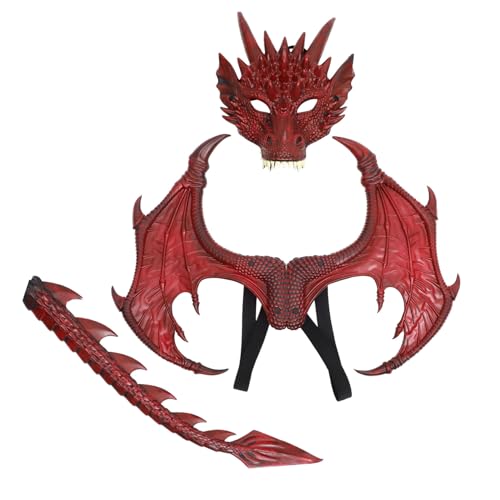 NIYANGLE 1satz Drachenmaske Für Junge Mädchen Rote Kostüme Mit Flügeln Und Für Rollenspiele Halloween Und Fasching Für Jungen Und Mädchen Strapazierfähiges Material Bequem Und NIYANGLE 1satz Drachenmaske Für Junge Mädchen Rote Kostüme Mit Flügeln Und Für Rollenspiele Halloween Und Fasching Für Jungen Und Mädchen Strapazierfähiges Material Bequem Und von NIYANGLE