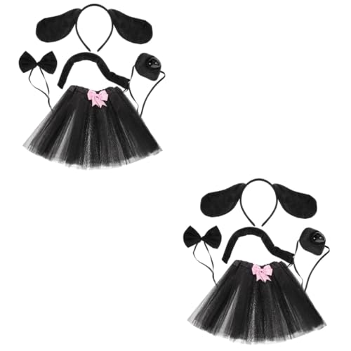NIYANGLE 2 Sätze Schwarzer Welpen-tutu-anzug Geburtstag Stirnbänder Für Mädchen Hundeohren, Stirnband, Welpenhundkostüm Hundeohren-stirnband Mit Kostüme Plüsch Black Stoff NIYANGLE 2 Sätze Schwarzer Welpen-tutu-anzug Geburtstag Stirnbänder Für Mädchen Hundeohren, Stirnband, Welpenhundkostüm Hundeohren-stirnband Mit Kostüme Plüsch Black Stoff von NIYANGLE