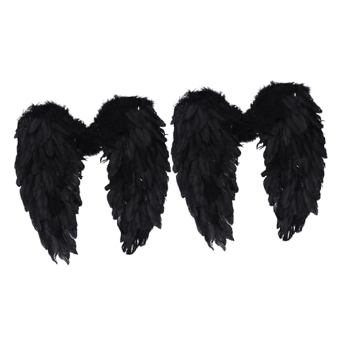 NIYANGLE 2 Stck. Federflügel-Requisiten weihachtsdeko weinachtendecor weihnacjtsdeko party accessoires Dekoration Erwachsene Stoff Engelsflügel für Cosplay Engelskostüme für Frauen Black NIYANGLE 2 Stck. Federflügel-Requisiten weihachtsdeko weinachtendecor weihnacjtsdeko party accessoires Dekoration Erwachsene Stoff Engelsflügel für Cosplay Engelskostüme für Frauen Black von NIYANGLE