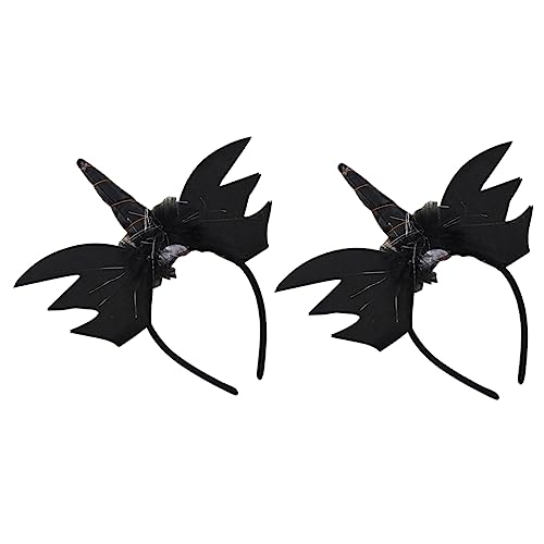 NIYANGLE 2 Stück Bat Unicorn Haarreifen Halloween Kopfschmuck für Kostüme für Karneval und Partys Schwarz NIYANGLE 2 Stück Bat Unicorn Haarreifen Halloween Kopfschmuck für Kostüme für Karneval und Partys Schwarz von NIYANGLE