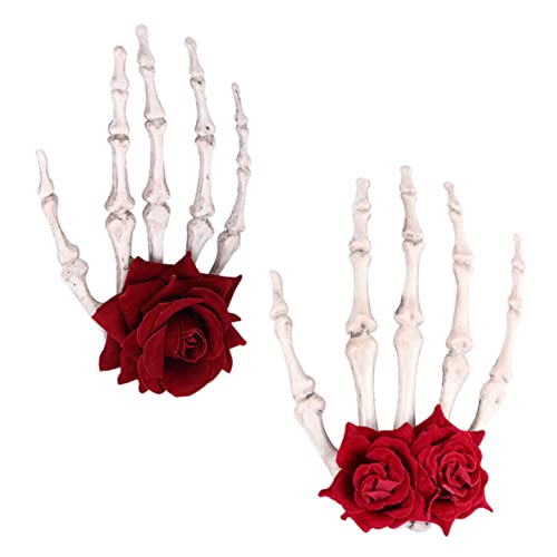 NIYANGLE 2 Stück Haarklammern mit und Roten Rosen für Halloween Cosplay und Maskerade Punk Stil Haaraccessoires für NIYANGLE 2 Stück Haarklammern mit und Roten Rosen für Halloween Cosplay und Maskerade Punk Stil Haaraccessoires für von NIYANGLE