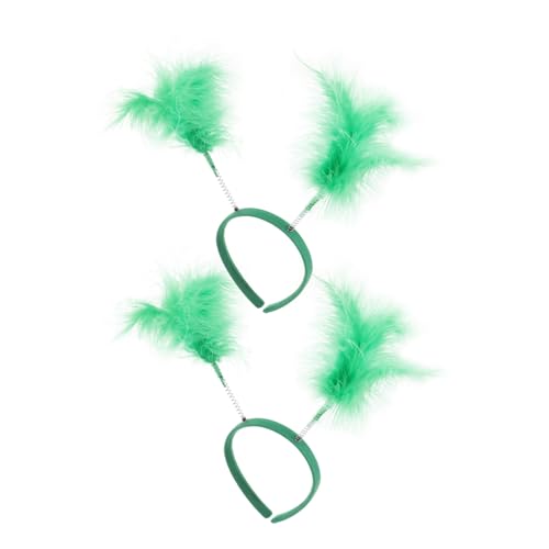 NIYANGLE 2 Stück Haarreif Leichtes Damen Haarband mit Grünem Design Modischer Kopfschmuck für Party Festival Fotografie Hochzeit und Bühnenauftritte von NIYANGLE