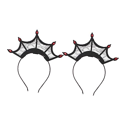 NIYANGLE 2 Stück Halloween Haarreif Krone Headdress Kostümzubehör für Halloween Feiern Leicht und Langlebig für Gruppenfotos und Festliche Dekoration von NIYANGLE