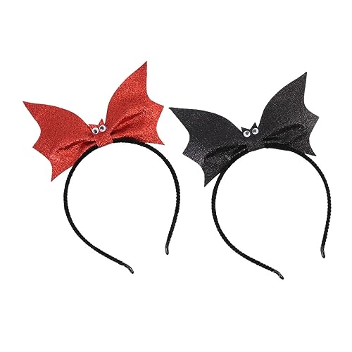 NIYANGLE 2 Stück Halloween Haarreifen mit Fledermaus für Cosplay Haarbänder Zubehör für Halloween Feiern und Kostüm Events Schwarz und Rot NIYANGLE 2 Stück Halloween Haarreifen mit Fledermaus für Cosplay Haarbänder Zubehör für Halloween Feiern und Kostüm Events Schwarz und Rot von NIYANGLE