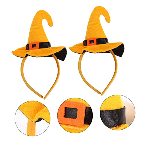 NIYANGLE 2 Stück Halloween Kürbis Kopfbedeckung Gelbe Samt Haarreifen für Festlichkeiten Kostümparty und Events für Erwachsene Dekorative Accessoires für Karneval und Cosplay von NIYANGLE