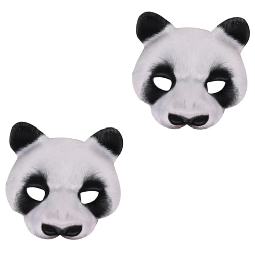 NIYANGLE 2 Stück Halloween Panda Maske Robustem Eva für Erwachsene und Gruselige Tiermaske für Karneval Cosplay Party und Fotografie Vielseitiges Halloween Kostüm Zubehör von NIYANGLE