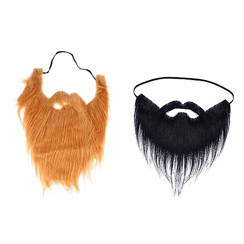 NIYANGLE 2 Stück Halloween Party Teiliges Falscher und Schnurrbart mit Elastischem Band Leichter Langlebiger Nylon Kostüm Prop für Karneval Maskenball Cosplay und Geburtstagsfeiern von NIYANGLE