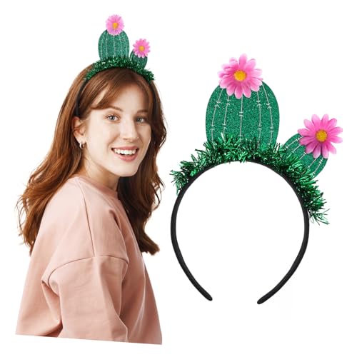 NIYANGLE 2 Stück Kaktus Haarreifen Haaraccessoire für Festivitäten für Partys Geburtstagsfeiern und Leicht und Langlebig von NIYANGLE