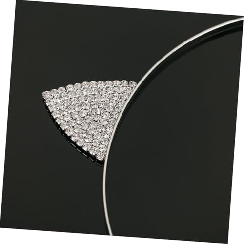 NIYANGLE 2 Stück Kristall Katzenohren Haarreif mit Funkelnden Strasssteinen Süßes Haarband Damen und Mädchen Modischer Haarschmuck für Party Weihnachten Kostüm und Alltag von NIYANGLE