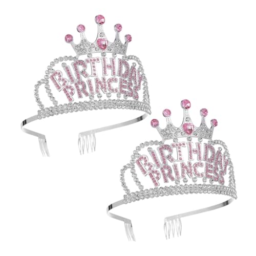 NIYANGLE 2 Stück Mädchen Kopfschmuck Geburtstags Kopfschmuck Happy Birthday Stirnband Geburtstagsdekorationen Geburtstagskrone Geburtstagsparty Krone Geburtstags Tiara Für Mädchen von NIYANGLE