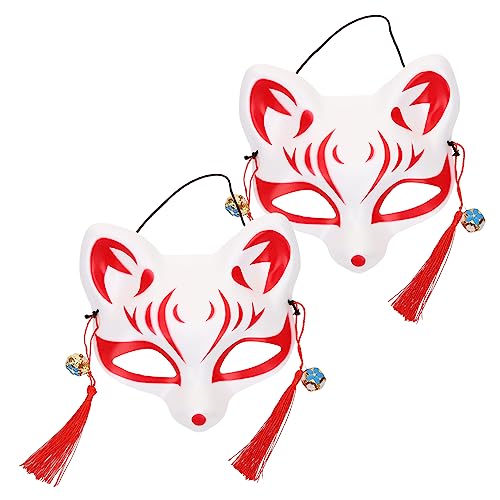 NIYANGLE 2 Stück Maskenmaske lustig Frauen maskieren über Nacht für Cool Party Damen Kostüm Maske Cosplay-Maske Fuchsmaske Frauen Fuchsmaske japanisch Maskerade Masken Stoff von NIYANGLE