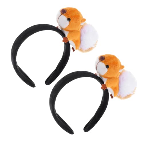 NIYANGLE 2 Stück Niedliches Eichhörnchen Stirnband aus Weichem Material für Festival Party Karneval und Cosplay Vielseitiges Cartoon Haarreif für Frauen und Mädchen Bequemer Kopfschmuck von NIYANGLE