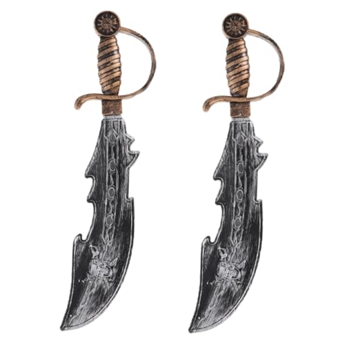NIYANGLE 2 Stück Piratenmachete Ritterschwert Kid Pirate Sword Plastisches Römisches Tu So, Als Würdest Du Cosplay Prop Piratenschwert -stütze Plastik von NIYANGLE