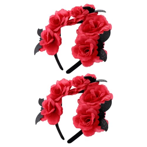NIYANGLE 2 Stück Teiliges Halloween Fledermaus Haarnetz für Damen mit Rosenblumen Haarreif Rot Elastisches Leichtes Haarschmuck Accessoire für Cosplay und Partys NIYANGLE 2 Stück Teiliges Halloween Fledermaus Haarnetz für Damen mit Rosenblumen Haarreif Rot Elastisches Leichtes Haarschmuck Accessoire für Cosplay und Partys von NIYANGLE