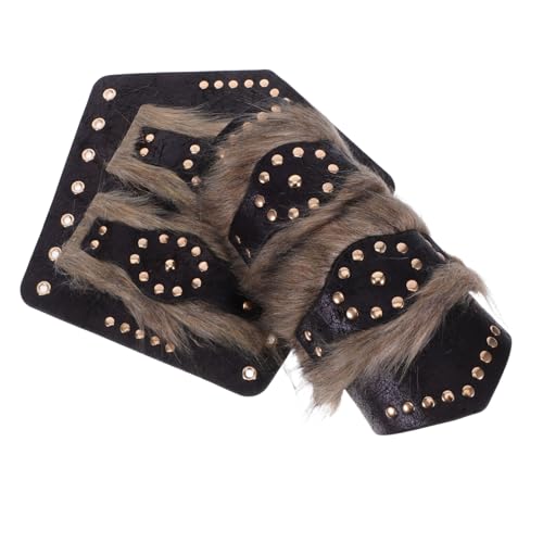 NIYANGLE 2 Stück Teiliges Mittelalterliches Armband Langlebigem Kunstleder Verstellbare Dreifache Riemen-armschützer für Männer und Frauen Authentische Ritter-bracers für Cosplay LARP von NIYANGLE