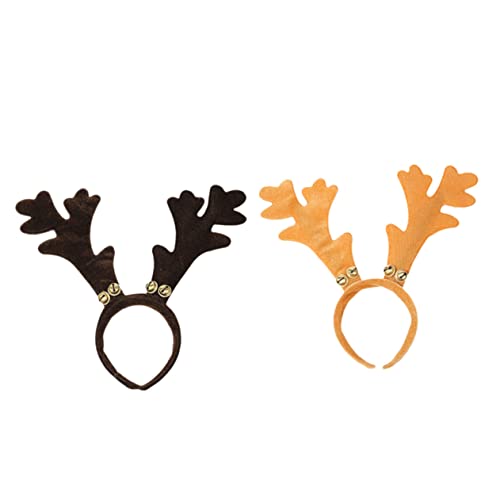 NIYANGLE 2 Stück Teiliges Weihnachts Haaraccessoire Niedliches Geweih Haarband aus Langlebigem Material nicht Verblassend Komfortabel für Mädchen Damen Party Kostüm Festliche Dekoration von NIYANGLE