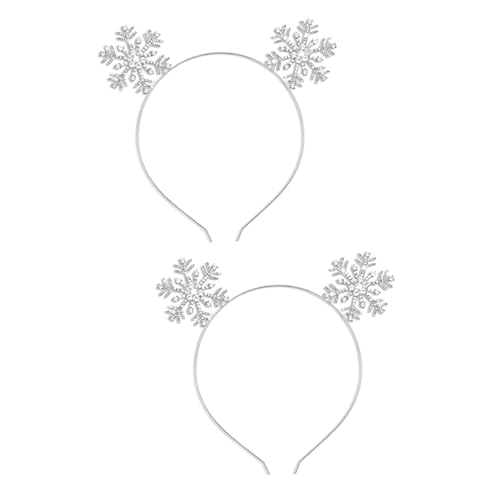 NIYANGLE 2 Stück Weihnachtliches Schneeflocken Stirnband Festliches Haaraccessoire für Damen und Herren für Weihnachts und Themenpartys Karneval Cosplay von NIYANGLE