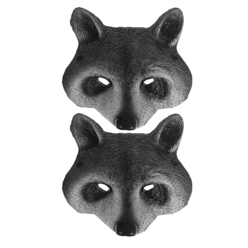 NIYANGLE 2-teilige Halloween-Waschbär-Maske: 3D-PU-Schaum, realistisches Tierkostüm, Halbgesichtsmaske für Karneval, Cosplay, Party, Maskerade, Verkleidung von NIYANGLE