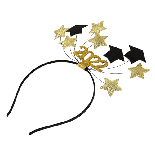 NIYANGLE 2023 Arzt Hut Stirnband Party Abschluss Grad klein Stirnbänder Hut Haarreif dekorativer Doktorhut-Kopfschmuck schicke Haarspange Haarreifen Eisendraht Golden von NIYANGLE