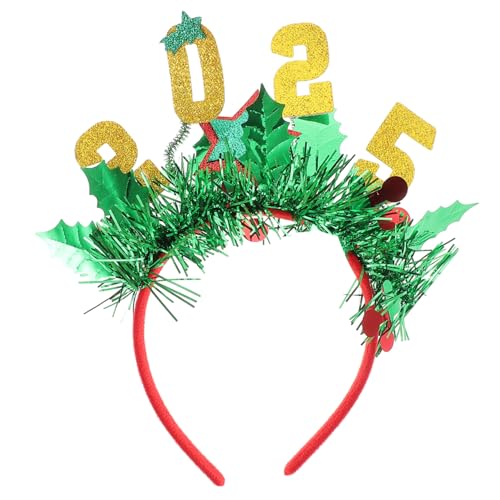 NIYANGLE 2025 Neues Jahr Stirnband Weihnachtsglitzer Haarband Knotenstirnband Für Frauen Artikel Gepolstert Glitzerndes Haarband Für Das Neue Jahr Selbst Tiara Green Plastik NIYANGLE 2025 Neues Jahr Stirnband Weihnachtsglitzer Haarband Knotenstirnband Für Frauen Artikel Gepolstert Glitzerndes Haarband Für Das Neue Jahr Selbst Tiara Green Plastik von NIYANGLE