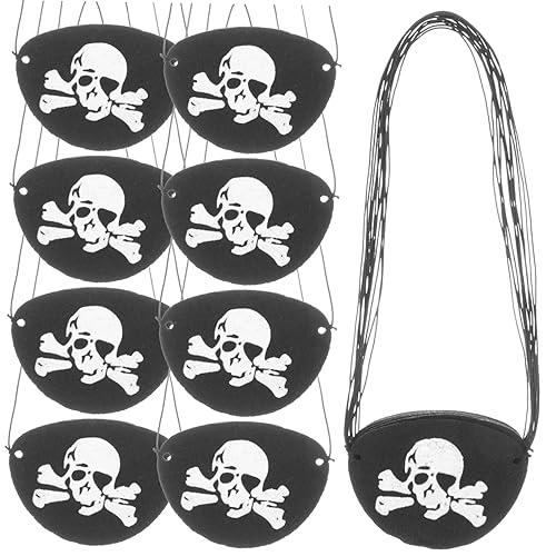 NIYANGLE 24 Stück Piraten Themen Augenmaske Skull Muster Cosplay Augenpatch für Halloween Kostümparty Geburtstagsfeier Rollenspiel Leicht und Tragbar von NIYANGLE