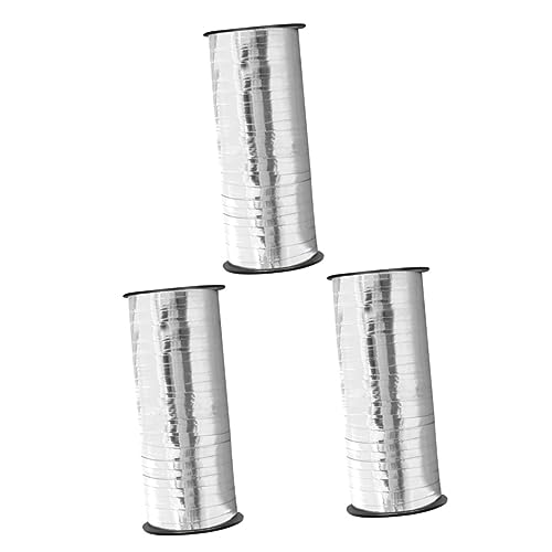 NIYANGLE 3 Pcs 100 Ballon-luftschlangen Ballongirlande Hochzeit Kuchen Verzieren Glänzend Geburtstagsbanner Verdrahtetes Band Abschlussball Eisstockschießen Ballonband Party von NIYANGLE