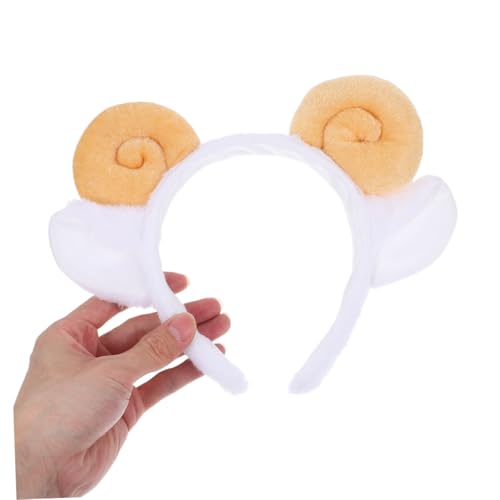 NIYANGLE 3 STÜCKE Plüsch Schafohren Stirnband Kuscheliges Lammhorn Haarreif Kostüm Zubehör für Cosplay Halloween Party Erwachsene von NIYANGLE
